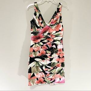 Dress Barn Collection Floral Tropical Sleeveless Dress Size 4